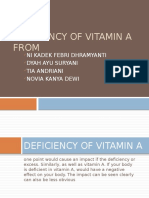 Deficiency of Vitamin A