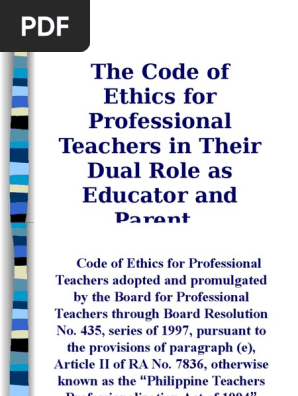 Code Of Ethics With Laws Pdf Teachers Punishments