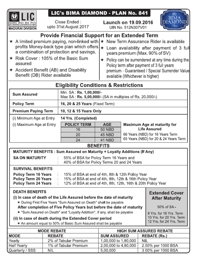 Bima Diamond Plan 841 | PDF