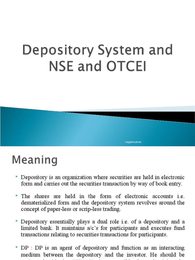 Understanding Scripless Trading and Depositories | PDF | Securities ...