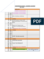 Acadamic Calender - Odd Semester - 2016-17