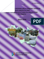 Produk Domestik Regional Bruto Kabupaten Karo Menurut Lapangan Usaha 2010 2014