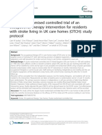 A Cluster Randomised Controlled Trial of An Occupational Therapy Intervention For Residents With Stroke Living in UK Care Homes (OTCH) : Study Protocol
