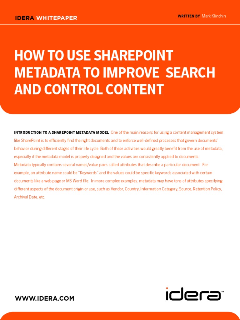 How To Use Sharepoint Metadata PDF | PDF