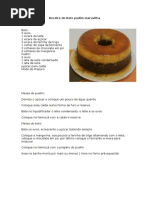 Receita de Bolo Pudim Maravilha