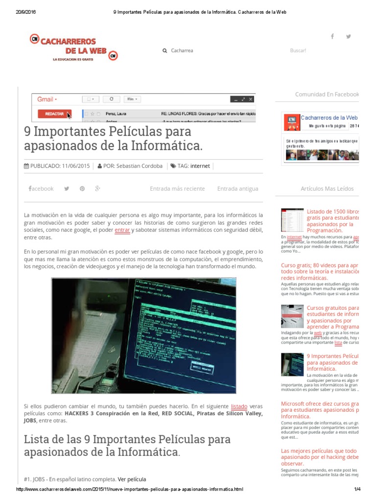 20 Películas Que Debes Ver Si Te Apasiona La Informática – IQFDW