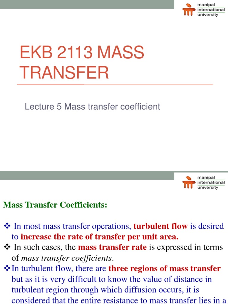 Understanding Mass Transfer Coefficients | PDF | Diffusion | Mass Transfer