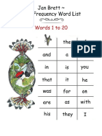 High Frequency Word List 1 20