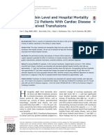 Hemoglobin Level and Hospital Mortality Among ICU Patients With Cardiac Disease Who Received Transfusions PDF