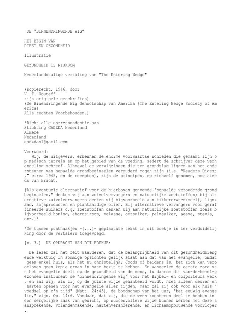 De Binnendringende Wig Gezondheid Is Rijkdom