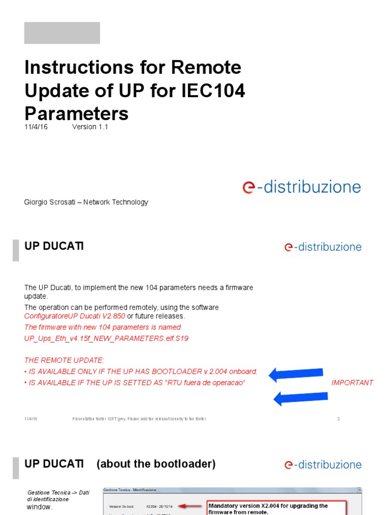 Instructions For Remote Update of UP For IEC104 Parameters | PDF ...