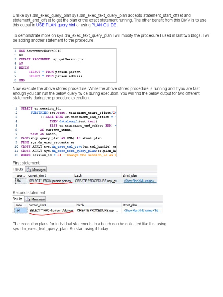 Sys DM Exec Text Query Plan PDF