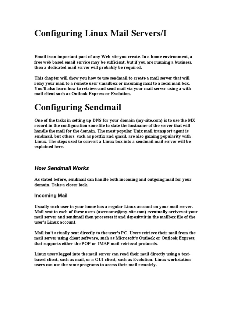 Configuring Linux Mail Servers PDF Email Domain Name System