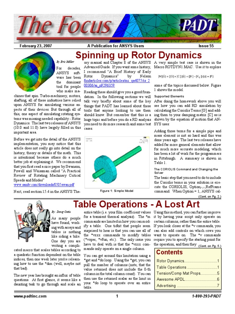 ANSYS Rotor Dynamics Guide | PDF | Matrix (Mathematics) | Bearing ...