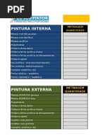 Planilha Para Cálculo de Orçamento de Pintura