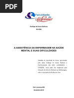 A ASSISTÊNCIA DA ENFERMAGEM NA SAÚDE MENTAL E SUAS DIFICULDADES