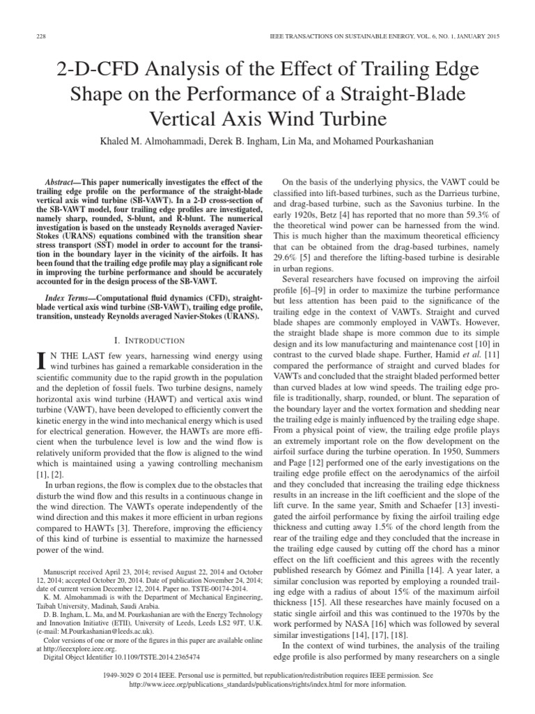 2-D-CFD Analysis of The Effect of Trailing Edge Shape On The ...