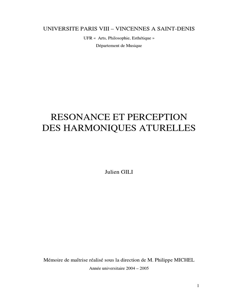 Comment Le Son Traverse La Trompette Schéma Caisse De Résonnance Resonance Et Perception Des Harmoniques Naturelles | PDF | Gamme musicale |  Intervalle (Musique)