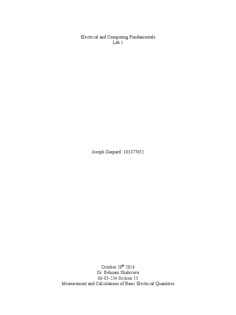 Electrical and Computing Fundamentals | PDF | Resistor | Electrical ...