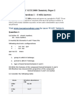 WAEC GCE 2008 Chemistry Paper 2 Questions 1 - 6 With Answers