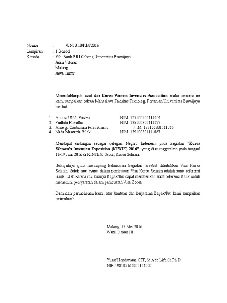 Surat Referensi Bank