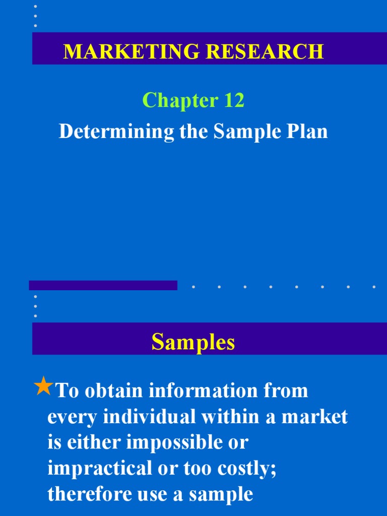 Marketing Research: Determining The Sample Plan | PDF | Sampling ...