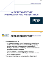 Research Report: Preparation and Presentation