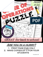 Order of Operations Triangle Matching Puzzle
