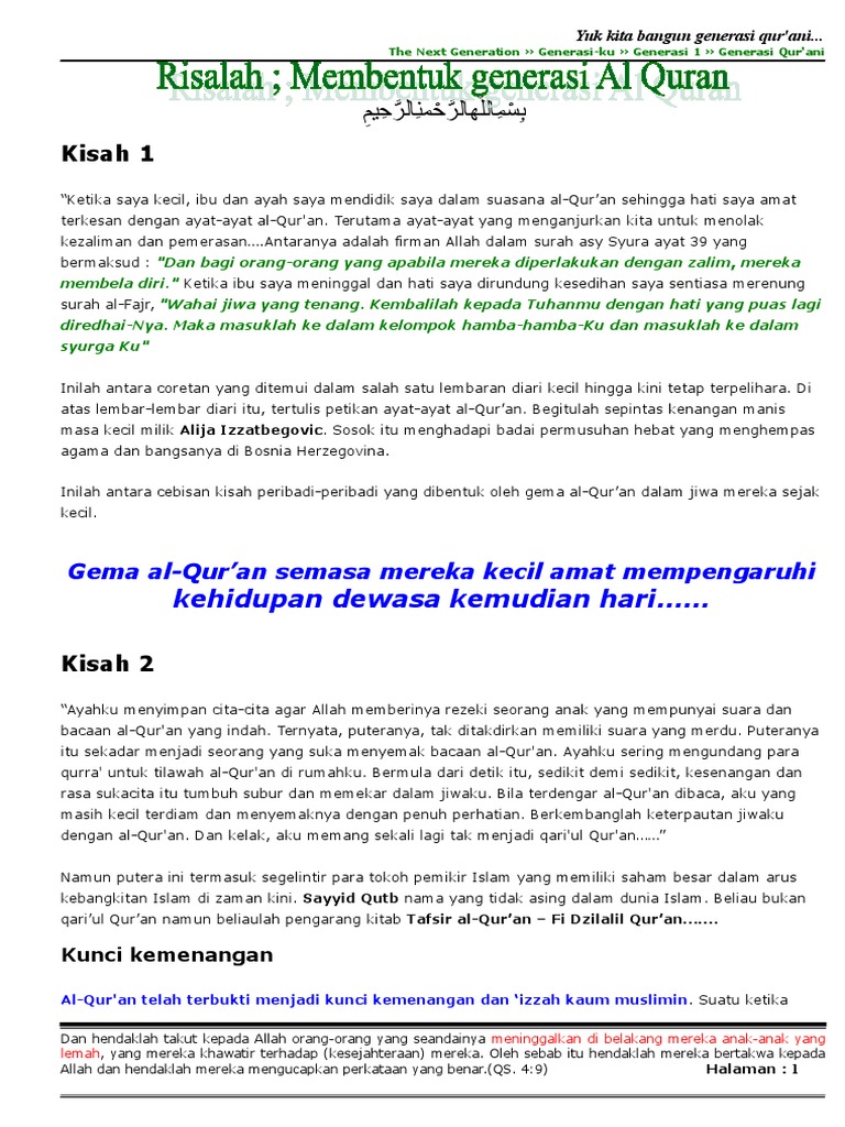 Membangun Generasi Qurani Pdf
