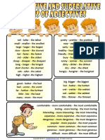 Most Common Comparative and Superlative Forms of Adjectives List For Esl Classroom