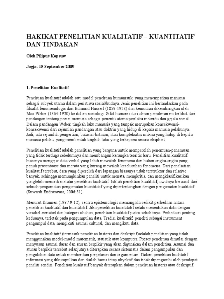 Hakikat Penelitian Kualitatif Kuantitatif