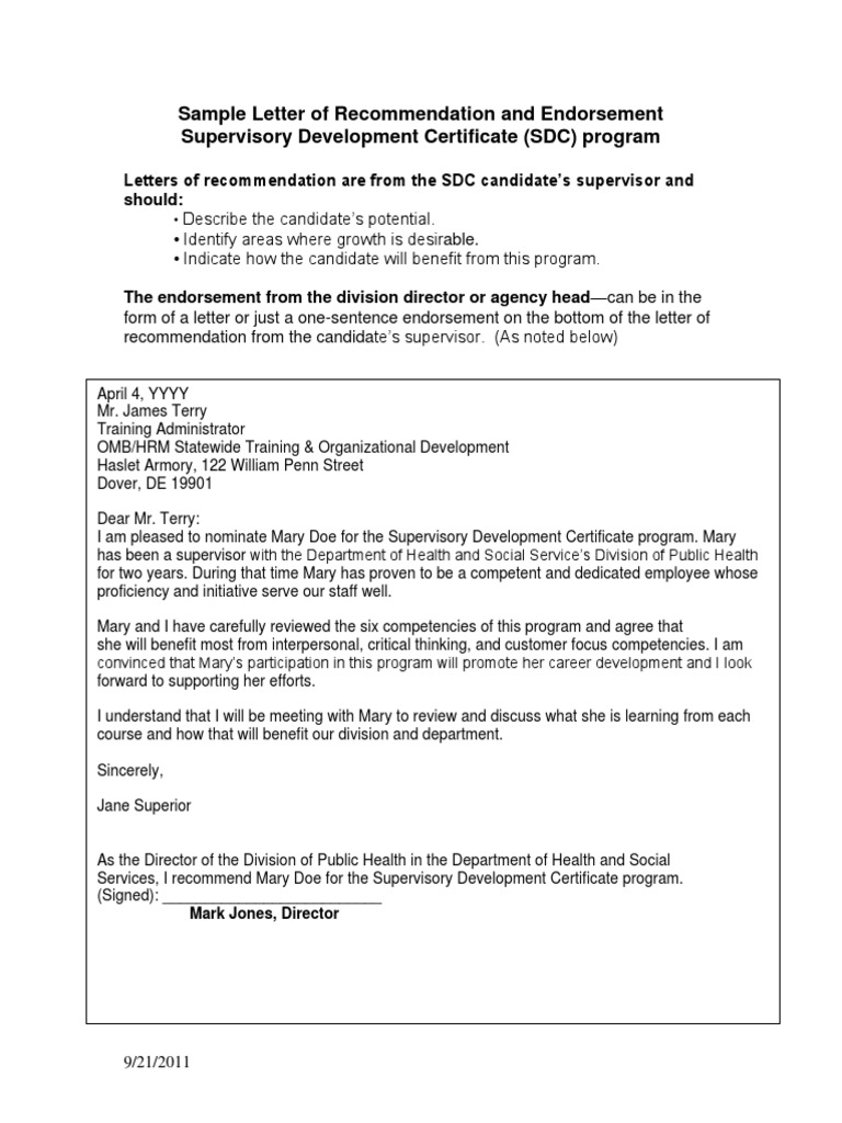 SDC Sample Letter 092111 | PDF