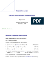 Separation Logic: COMP2600 - Formal Methods For Software Engineering