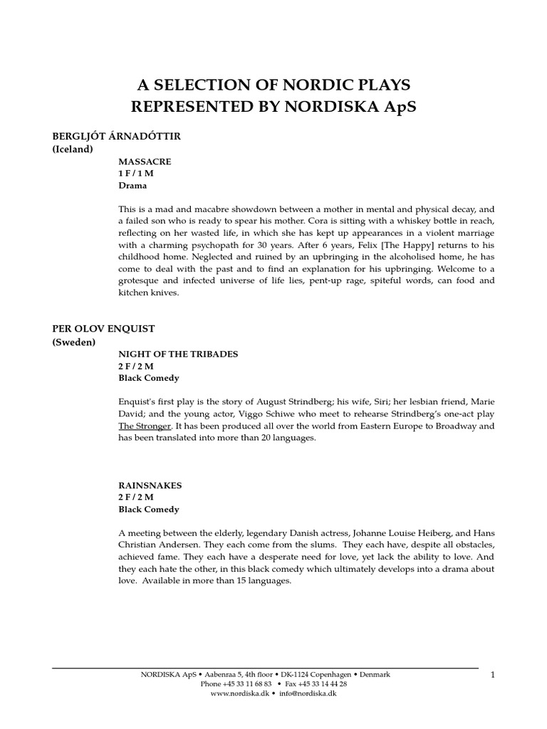 A Selection of Nordic Plays Represented by Nordiska Aps PDF