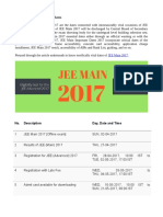 JEE MAIN 2017 Important Dates 