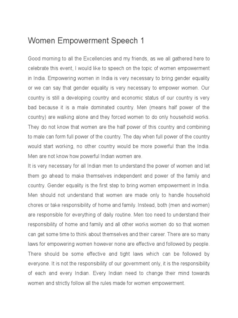 Speech on women empowerment picture