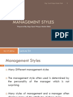 Management Styles: Prepared By: Engr. Syed Waqas Haider Shah