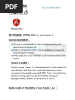 Angular JS: Key Words: - Html5 Course Description