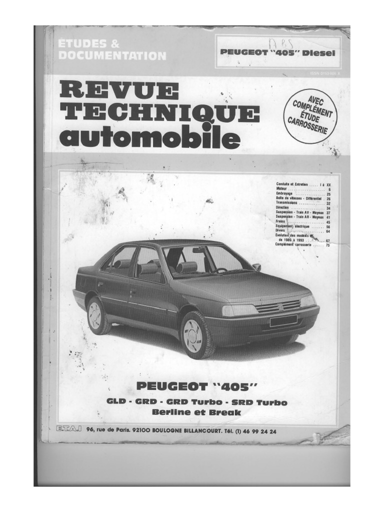 Revue Technique Automobile Peugeot 505 - Manuel D'atelier, Occasion Bon état - Pour L'entretien Et La Réparation