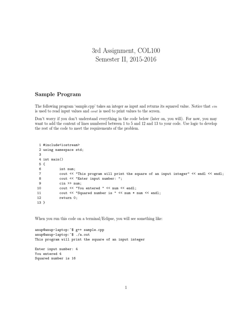 C++ Assignment For Beginners | PDF