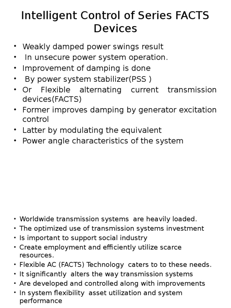 Intelligent Control of Series FACTS Devices | PDF | Science & Mathematics
