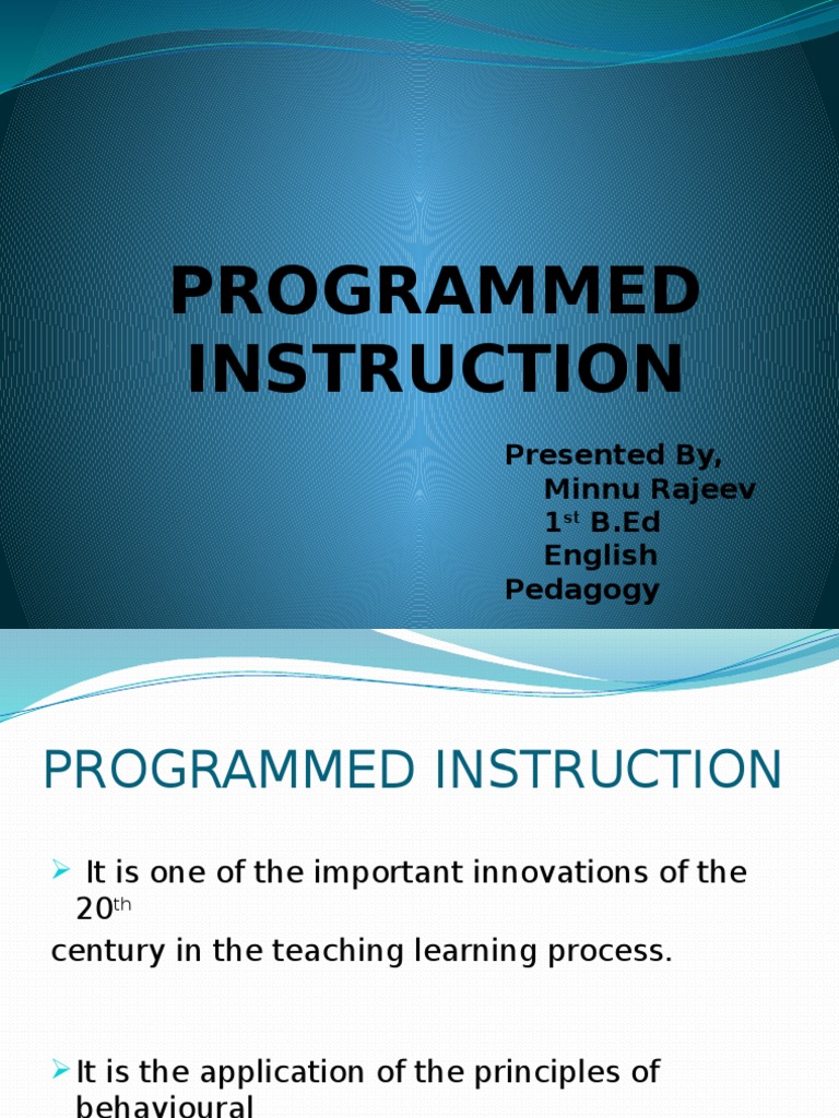 Overview of Programmed Instruction | PDF | Learning | Communication