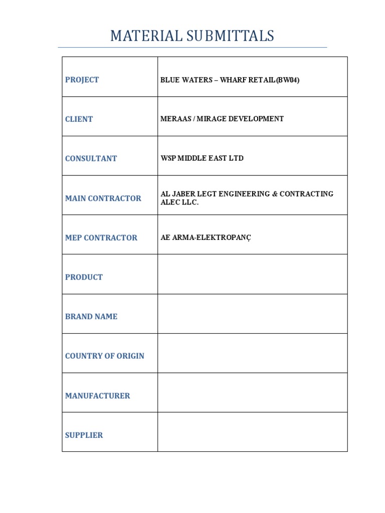 Submittal Format | PDF