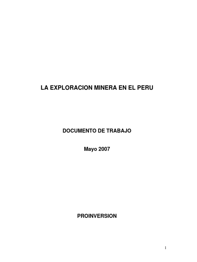 Exploración minera en el Perú 2007 | PDF | Minería | Perú