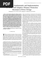 Theoretical Fundamentals and Implementation of Novel Self-Adaptive Distance Protection Resistant To Power Swings