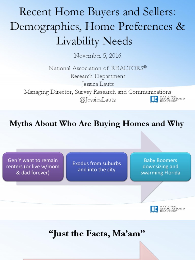 Recent Home Buyers and Sellers Demographics, Home Preferences