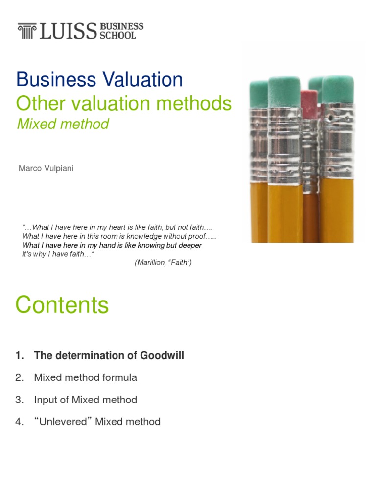Lecture 4 1 Mixed Methods 20062016 | PDF | Goodwill (Accounting ...
