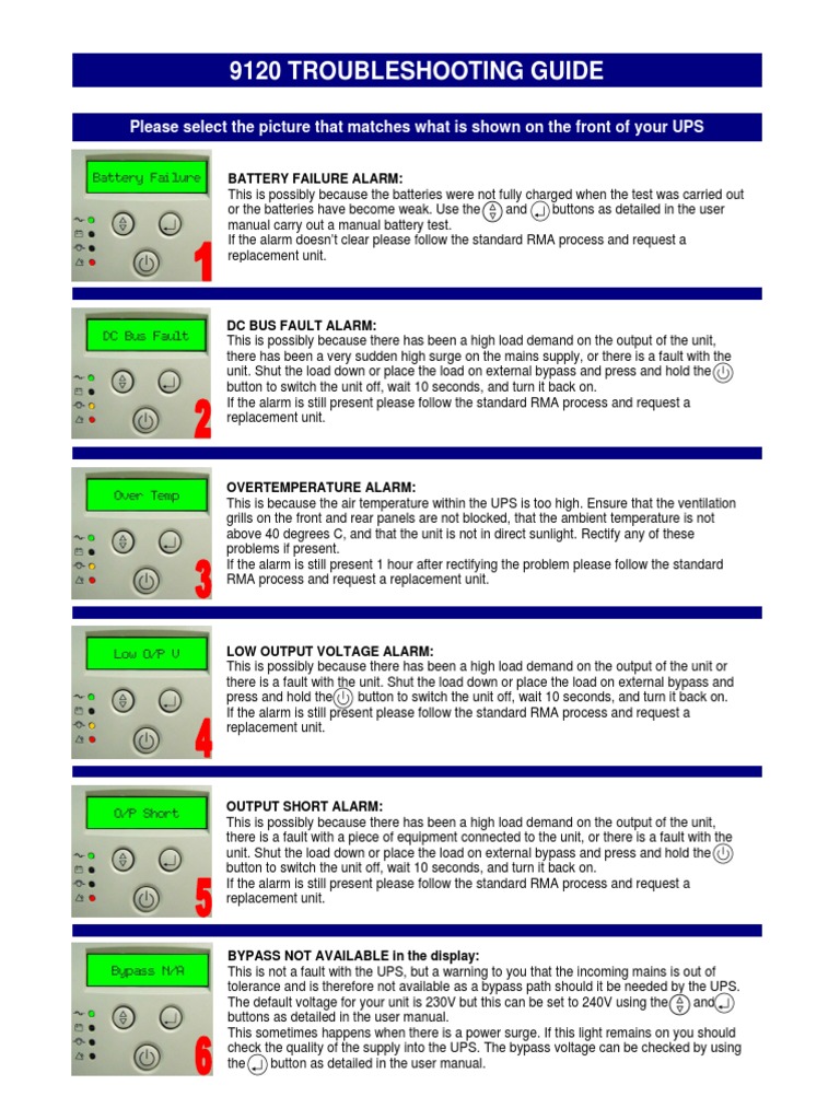 Powerware 9120 UPS Troubleshooting Guide | PDF | Mains Electricity ...