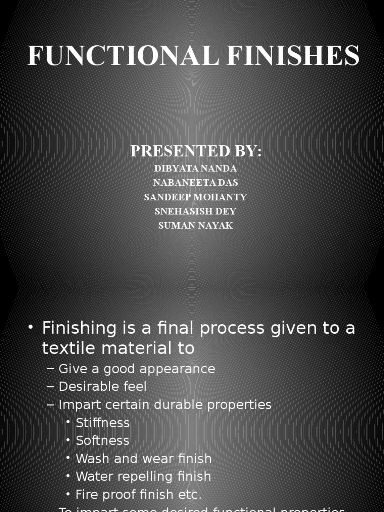 Functional Finishes PDF Textiles