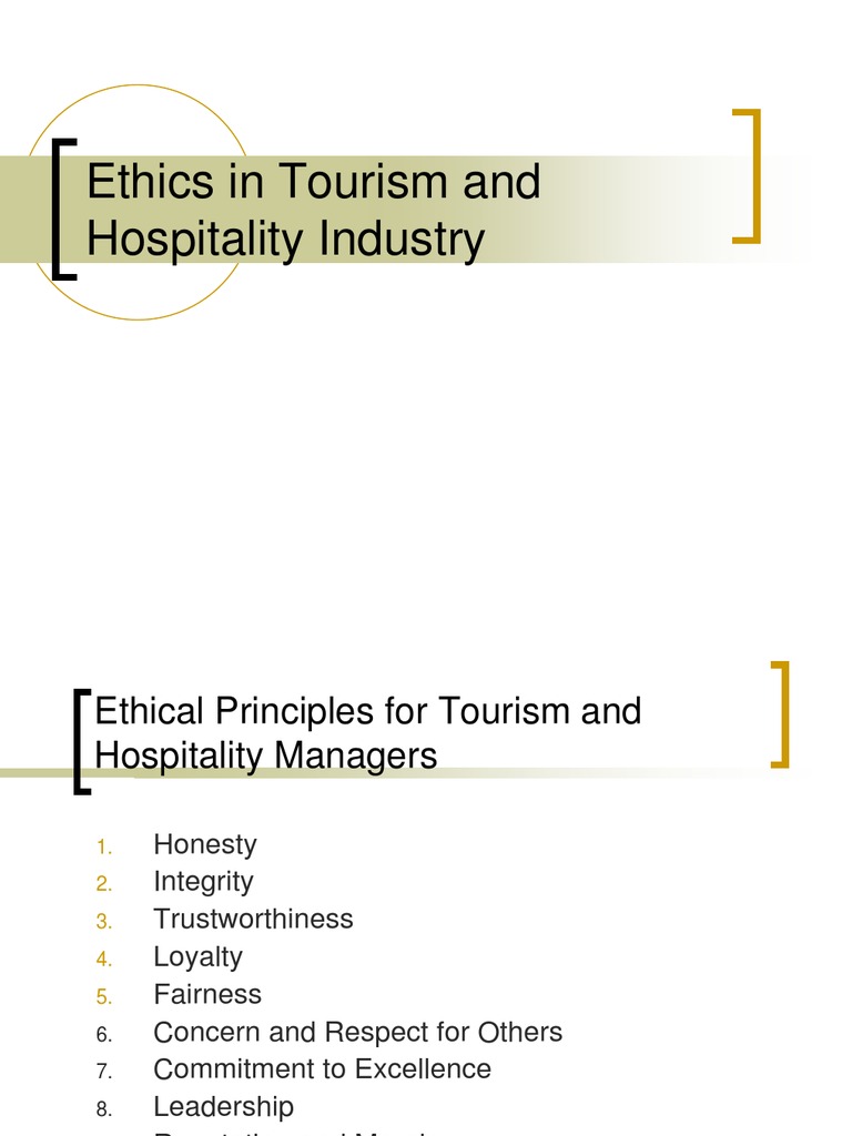 work ethics in the tourism industry